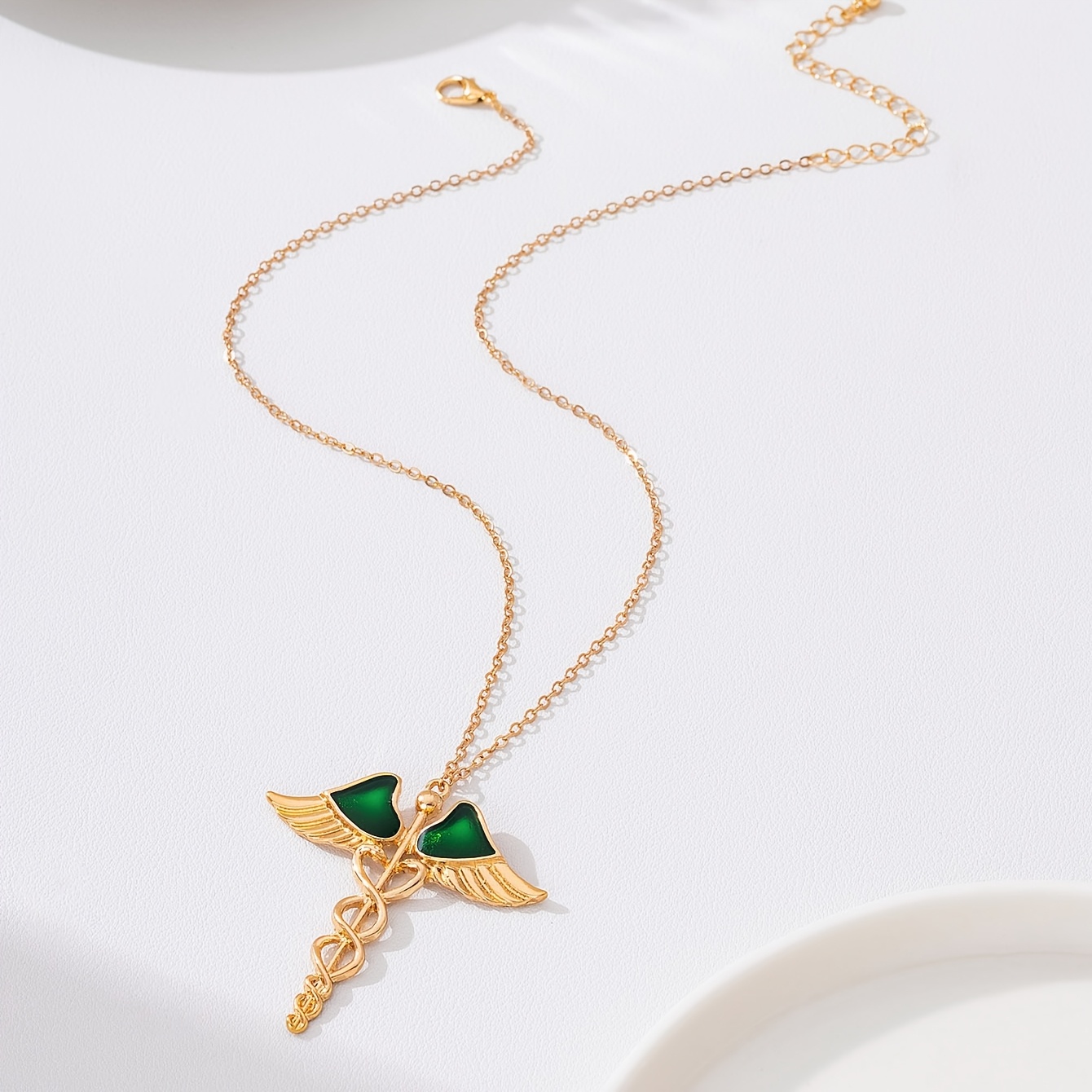 Women's Vintage Angel Wing Cross Pendant Necklace